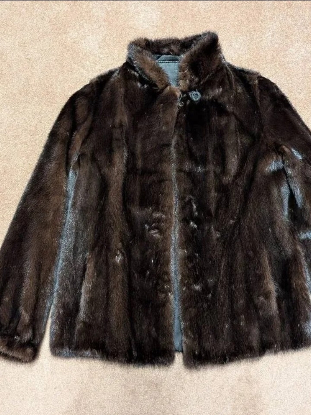 SAGA Selected Mink Fur Jacket in Brown